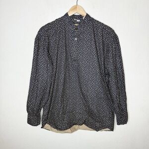 Wah Maker Frontier Clothing Blue Popover Western Long Sleeve Shirt Mens Medium